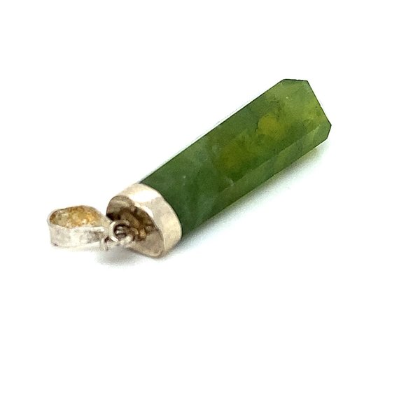 Nephrite Jade 28.30ct Solid 925 Silver Pendant - Picture 3 of 6